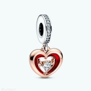 Pandora Two-tone Radiant Heart Dangle Charm